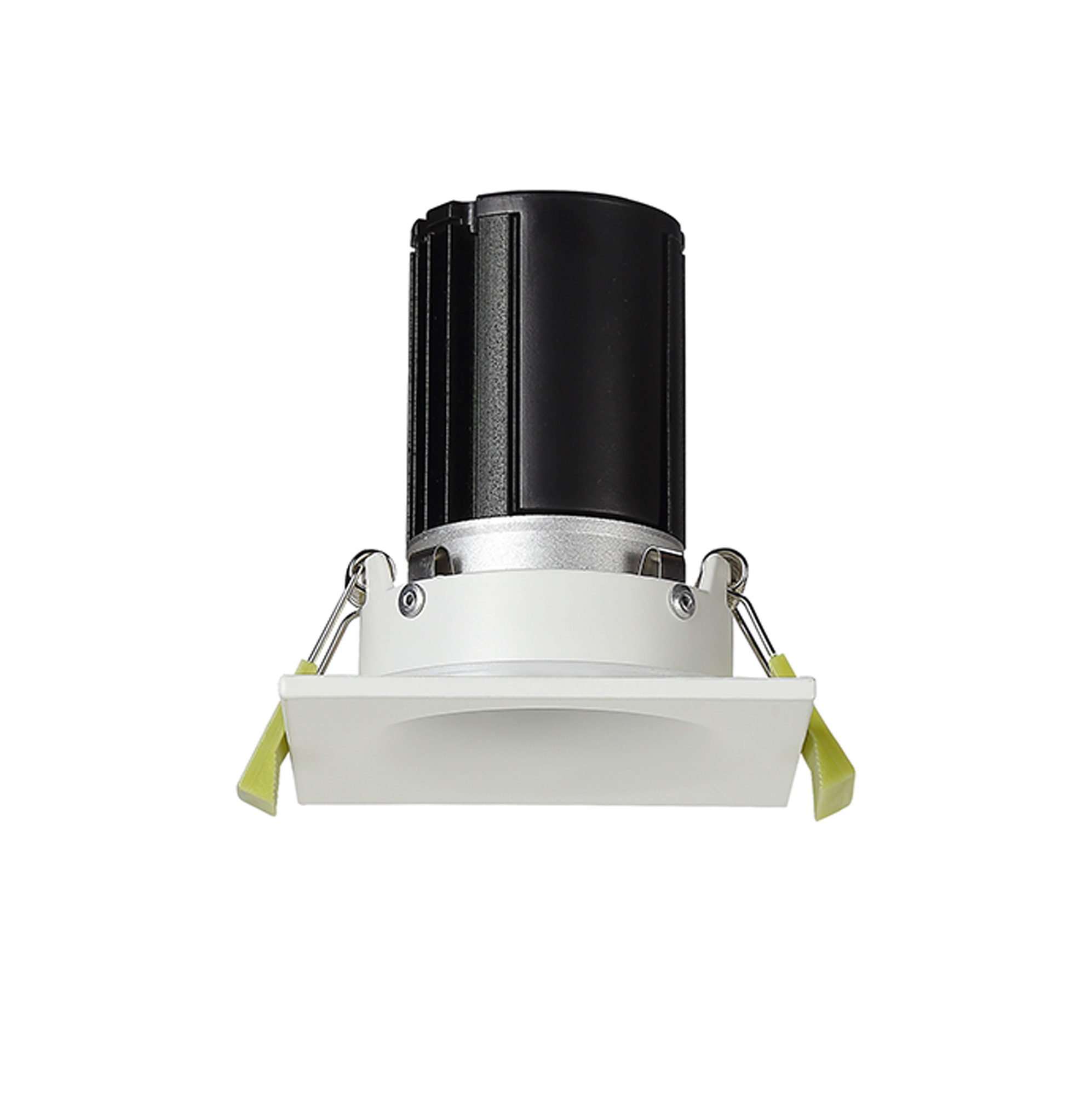 DM201498  Bruve 9 Tridonic powered 9W 2700K 700lm 24° LED Engine;250mA ; CRI>90 LED Engine Matt White Fixed Square Recessed Downlight; Inner Glass cover; IP65